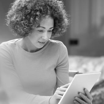 Woman holding tablet